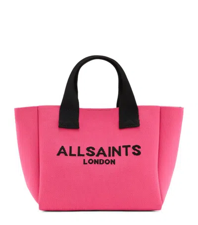 Allsaints Mini Logo Print Izzy Tote Bag In Pink