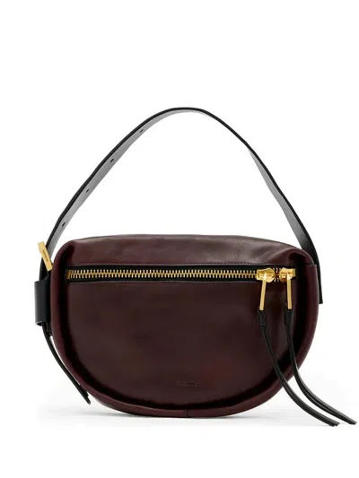 Allsaints Mini Noemie Zip Shoulder Bag In White