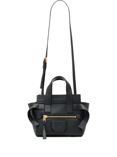 Allsaints Mini Perez Leather Crossbody Bag In Black
