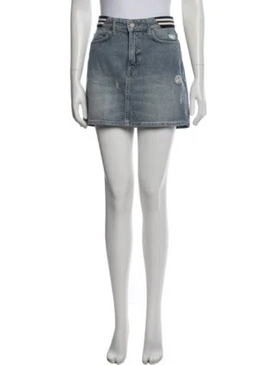 Pre-owned Allsaints Mini Skirt In Blue/white