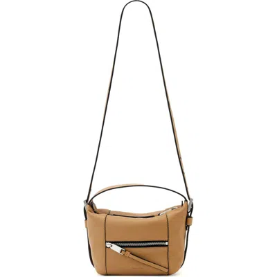 Allsaints Mini Vega Grab Leather Crossbody Bag In Brown
