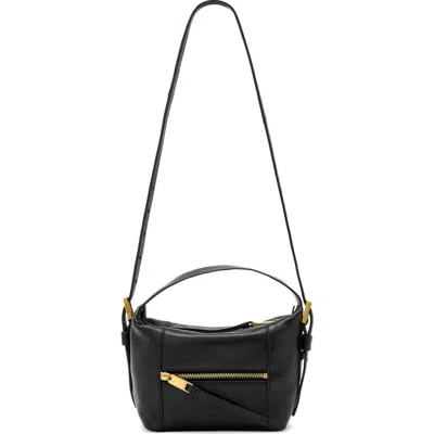Allsaints Mini Vega Grab Leather Crossbody Bag In Black