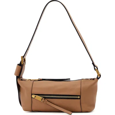 Allsaints Mini Vega Leather Shoulder Bag In Brown