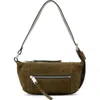Allsaints Mini Vega Suede Shoulder Bag In Green
