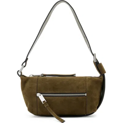 Allsaints Mini Vega Suede Shoulder Bag In Green