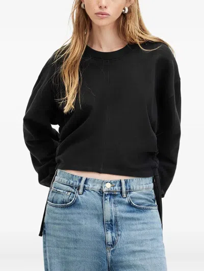 Allsaints Mira Drawstring-detail Sweatshirt In Black