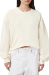Allsaints Mira Haven Tie Hem Cotton Sweater In Gardenia Cream