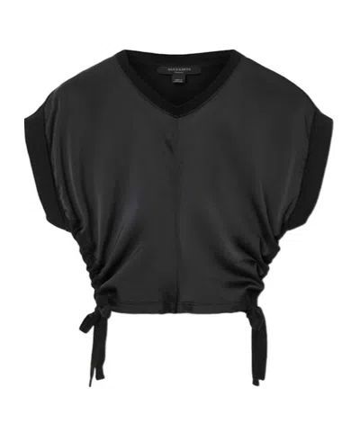 Allsaints Mira Ruched Top In Black