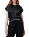 Allsaints Mira Satin Tee In Black