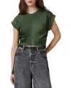Allsaints Womens Mira Cropped Stretch-satin Top Rifle Green Xs In Green