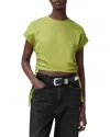Allsaints Mira Ruched Cotton T-shirt In Utility Green