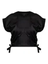 Allsaints Womens Mira Cropped Stretch-satin Top Black In 黑色