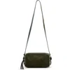 Allsaints Miro Barrell Leather Crossbody Bag In Olive Green