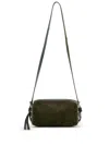 Allsaints Miro Barrell Leather Crossbody Bag In Green