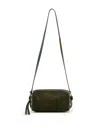 Allsaints Miro Barrell Leather Crossbody Bag In Olive Green