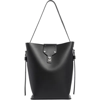 Allsaints Miro Leather Shoulder Bag In Black