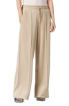 Allsaints Mirri Pintuck Pleat Wide Leg Pants In Brown