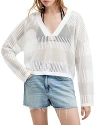 Allsaints Misha V-neck Open Stitch Sweater In White