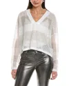 Allsaints Misha V-neck Open Stitch Sweater In White