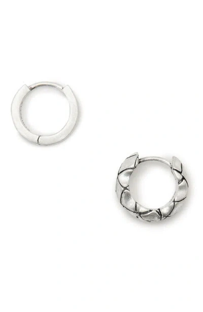 Allsaints Mismatched Hoop Earrings In Warm Silver