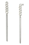 Allsaints Mix Chain Linear Drop Earrings In Silver