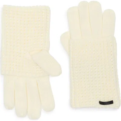 Allsaints Mixed Stitch Gloves In Neutral