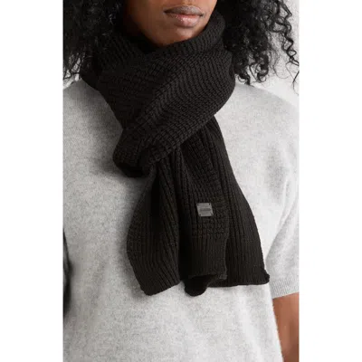 Allsaints Mixed Stitch Scarf In Black