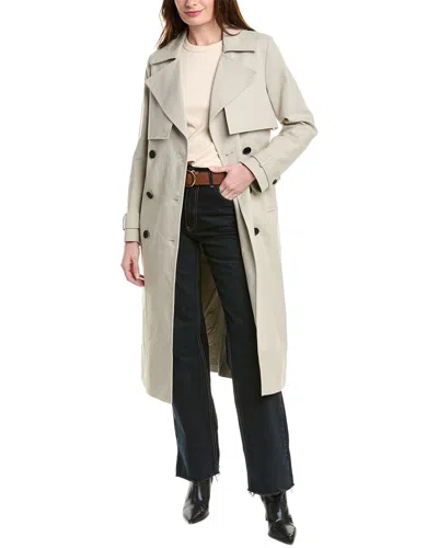 Allsaints Mixie Leo Trench Coat In Beige