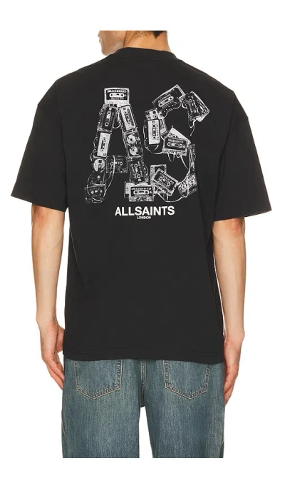 Allsaints Mixtape Crew Tee In Jet Black