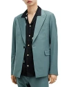 Allsaints Moad Slim Fit Stretch Blazer In Petrol Blue