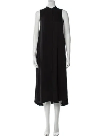Pre-owned Allsaints Mock Neck Long Dress In Black