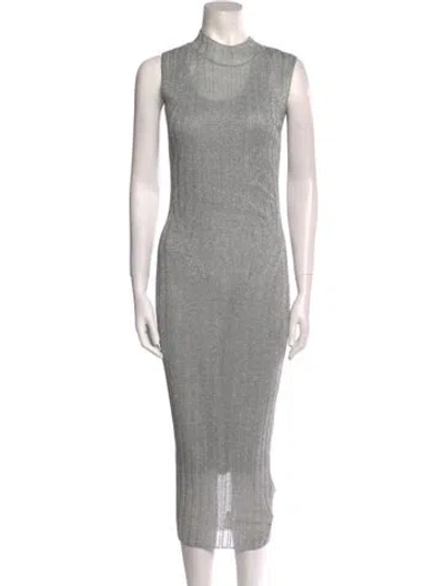 Pre-owned Allsaints Mock Neck Long Dress W/ Tags In Black