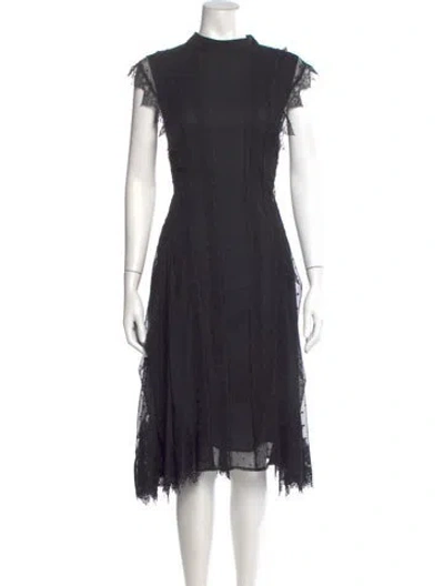 Pre-owned Allsaints Mock Neck Midi Length Dress In Gray