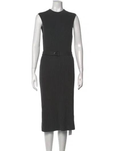 Pre-owned Allsaints Mock Neck Midi Length Dress In Gray