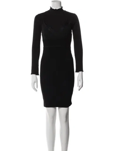Pre-owned Allsaints Mock Neck Mini Dress In Blue
