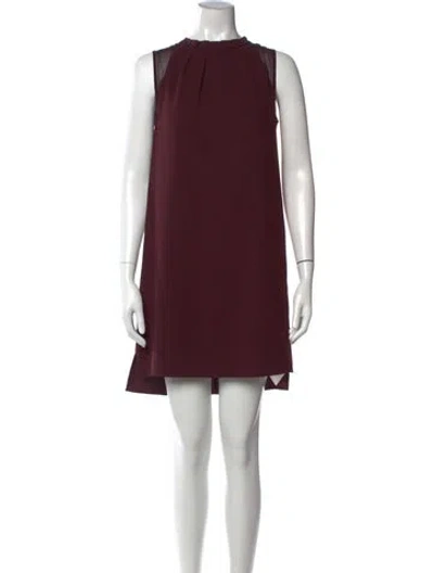 Pre-owned Allsaints Mock Neck Mini Dress In Burgundy