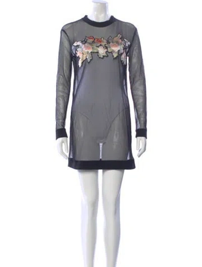 Pre-owned Allsaints Mock Neck Mini Dress In Gray
