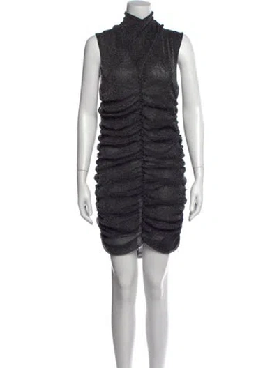 Pre-owned Allsaints Mock Neck Mini Dress In Multi