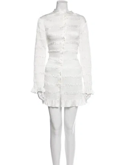 Pre-owned Allsaints Mock Neck Mini Dress In White