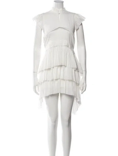 Pre-owned Allsaints Mock Neck Mini Dress In White