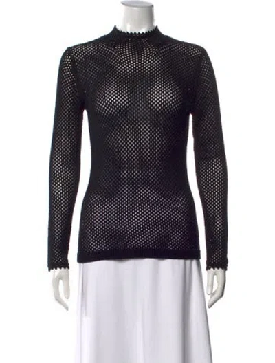 Pre-owned Allsaints Mock Neck Sweater In Black