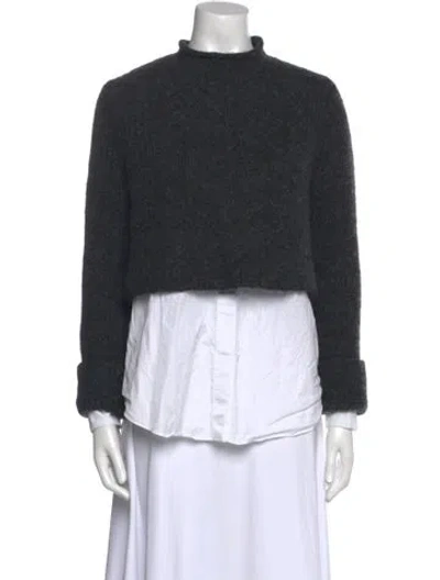 Pre-owned Allsaints Mock Neck Sweater In Gray