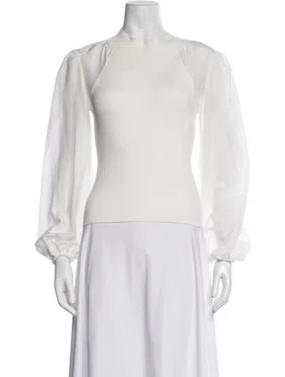 Pre-owned Allsaints Mock Neck Sweater In White