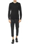 Allsaints Mens Cinder Black Aspen Logo-embroidered Organic-cotton And Wool-blend Jumper In Black