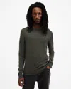 Allsaints Mode Merino Crew Neck Ramskull Jumper In Grange Green