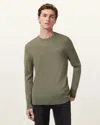 Allsaints Mens Light Ash Gree Aspen Logo-embroidered Organic-cotton And Wool-blend Jumper In Green