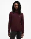 Allsaints Mode Merino Crew Neck Ramskull Jumper In Mars Red