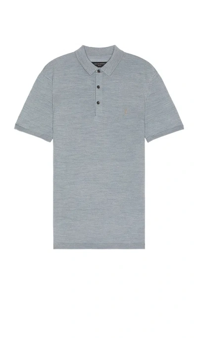 Allsaints Mode Merino Polo In Ë�”ìš¤í‹° Ë¸”ë£¨