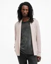 Allsaints Mode Merino Wool Shawl Collar Cardigan In Boston Taupe