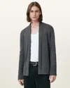 Allsaints Merino Wool Mode Cardigan In Monument Grey
